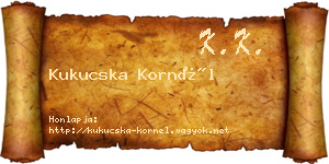 Kukucska Kornél névjegykártya