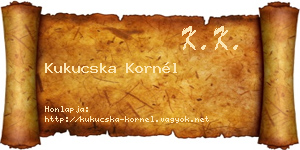 Kukucska Kornél névjegykártya